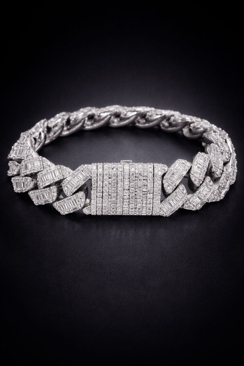 Baguette Diamond Cuban Link Bracelet