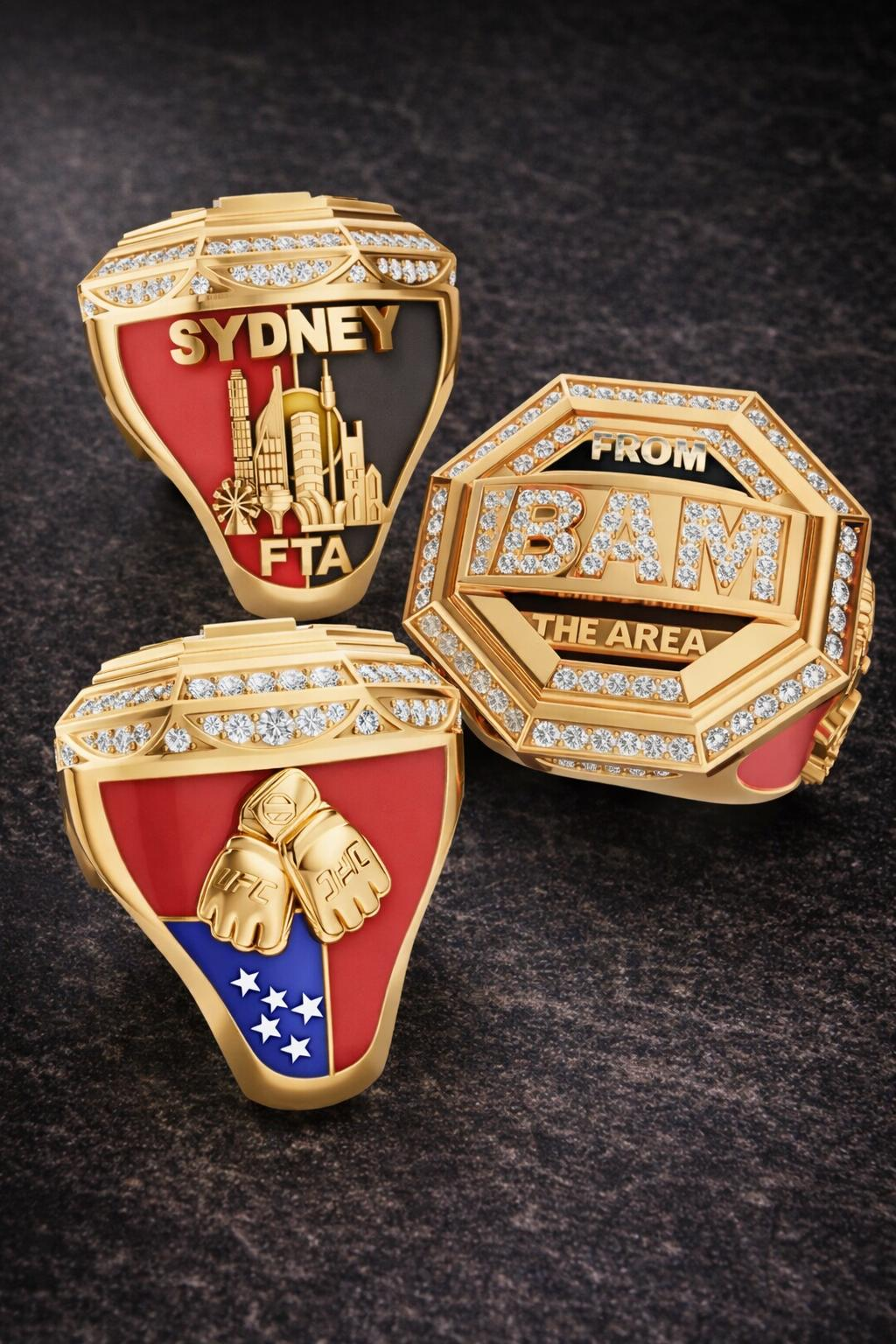 Custom “BAM” Multi-Face Championship Ring