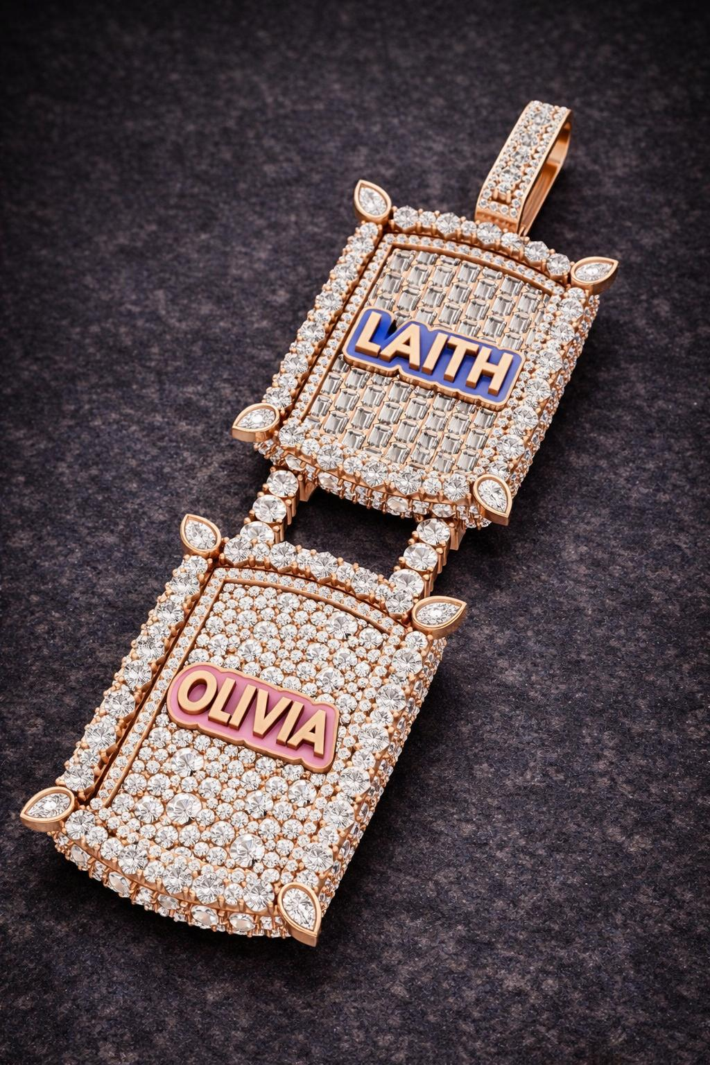 Custom Double Name Pendant “LAITH & OLIVIA”
