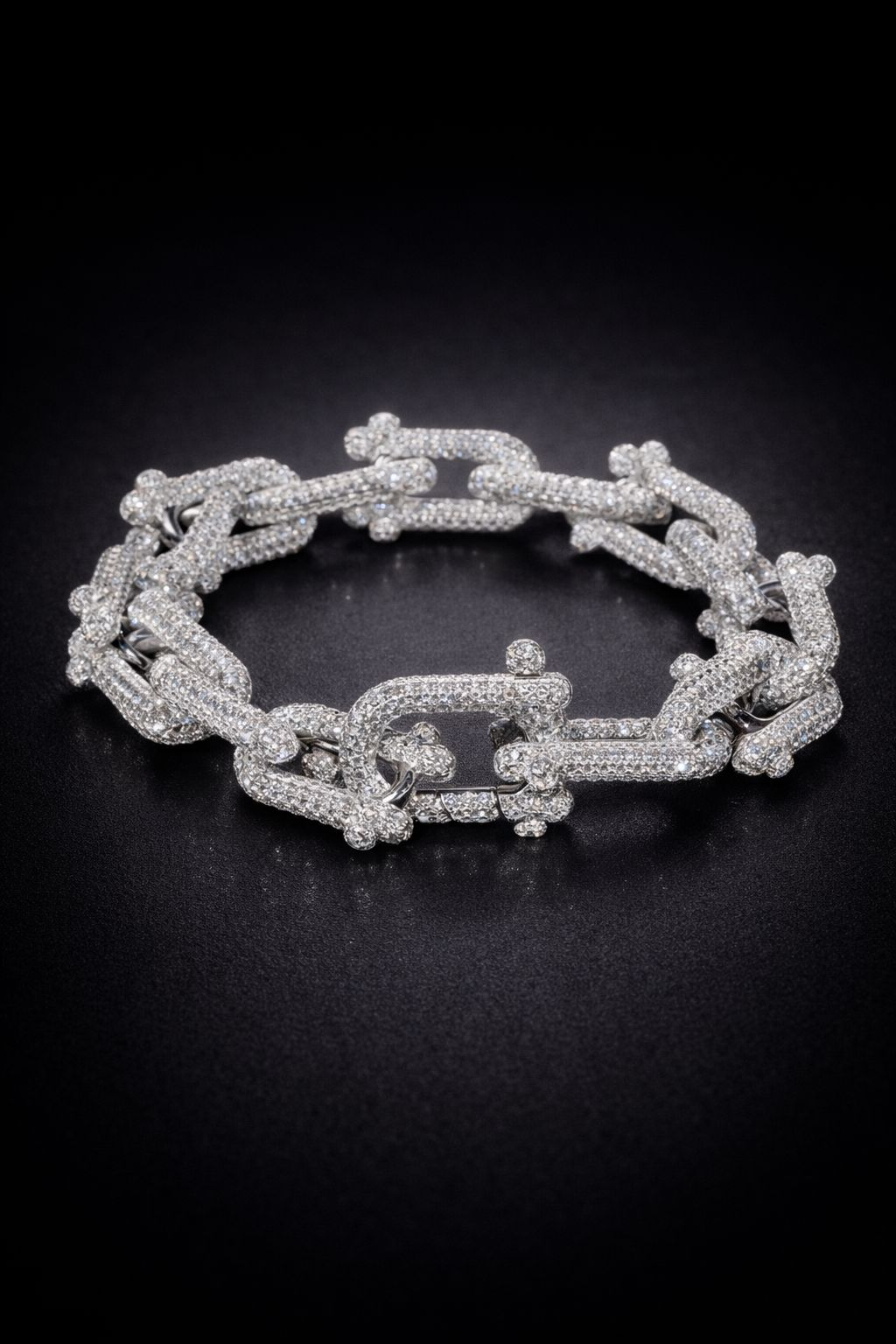 Fully Iced Diamond Link Bracelet